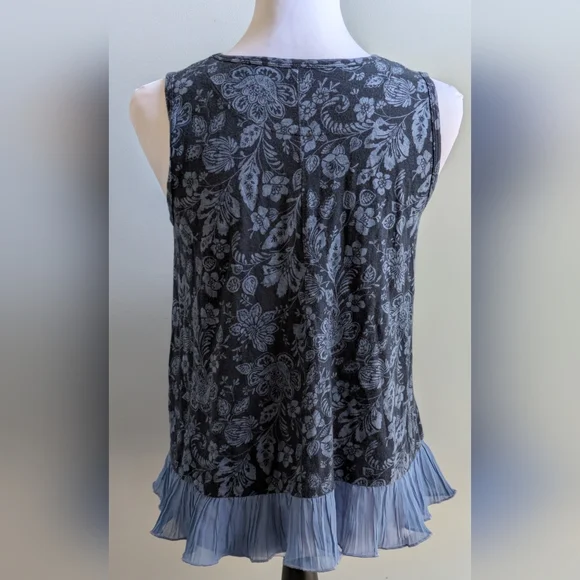 NWOT Abercrombie Kids Blue Floral Top With Chiffon Ruffle Size 15/16(Bust 32/34) - Picture 3 of 9